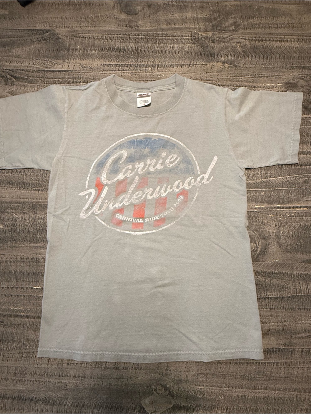 Anvil Unisex Gray Carrie Underwood Carnival Ride Tour 2008 Tee-Small